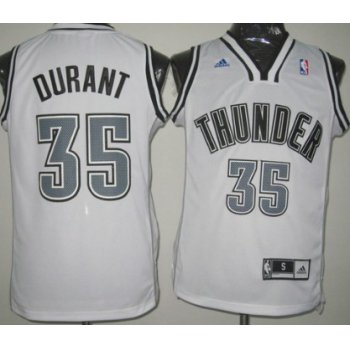 Oklahoma City Thunder #35 Kevin Durant Revolution 30 Swingman White With Black Jersey