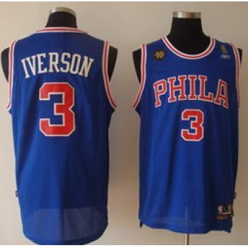 Philadelphia 76ers #3 Allen Iverson Blue 10TH Swingman Jersey