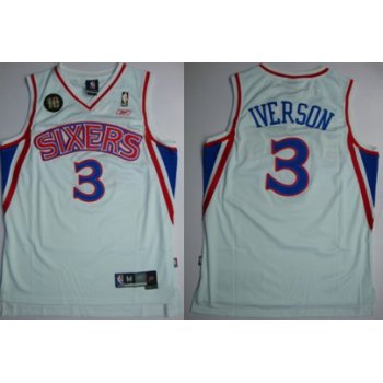 Philadelphia 76ers #3 Allen Iverson White 10TH Swingman Jersey