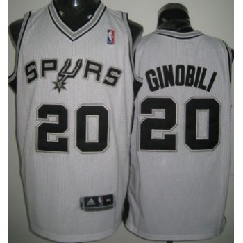 San Antonio Spurs #20 Manu Ginobili White Swingman Jersey