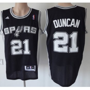 San Antonio Spurs #21 Tim Duncan Revolution 30 Swingman Black Jersey