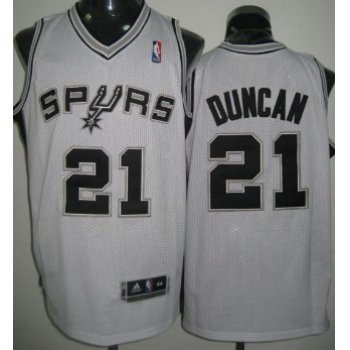 San Antonio Spurs #21 Tim Duncan White Swingman Jersey