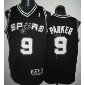 San Antonio Spurs #9 Tony Parker Black Swingman Jersey