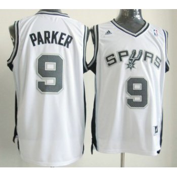 San Antonio Spurs #9 Tony Parker Revolution 30 Swingman White Jersey