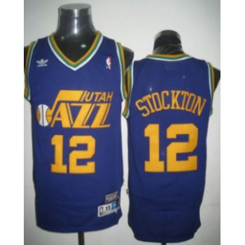 Utah Jazz #12 John Stockton Purple Swingman Throwback Jersey