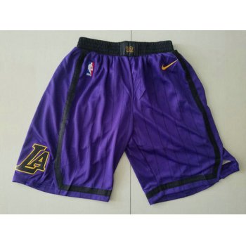 Lakers 23 Lebron James Purple 2018-19 City Edition Nike Shorts