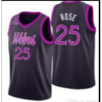 Men's Minnesota Timberwolves #25 Derrick Rose Nike Purple 2019 Swingman Jersey City Edition