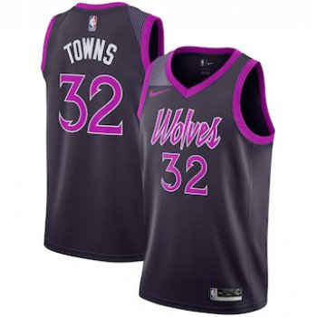 Men's Minnesota Timberwolves #32 Karl-Anthony Towns Nike Purple 2019 Swingman Jersey City Edition