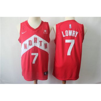 Men's Nike Toronto Raptors 7 Kyle Lowry Red 2018-19 Swingman Earned Edition Jersey