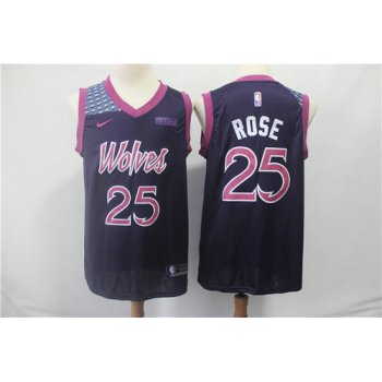 Minnesota Timberwolves 25 Derrick Rose Nike Purple 2019 Swingman City Edition Jersey