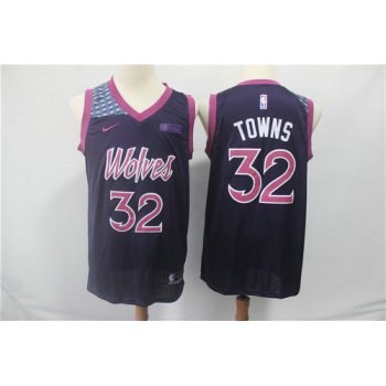 Minnesota Timberwolves 32 Karl-Anthony Towns Nike Purple 2019 Swingman City Edition Jersey