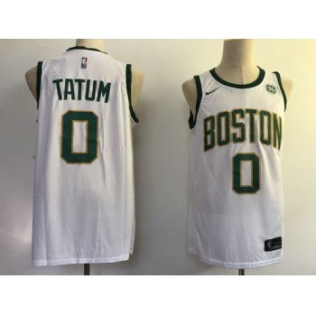 Nike Celtics 0 Jayson Tatum White City Edition Swingman Jersey