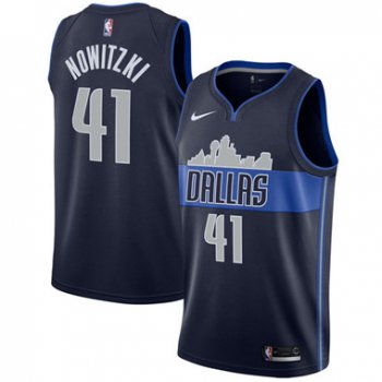 Nike Mavericks #41 Dirk Nowitzki Navy Swingman Jersey