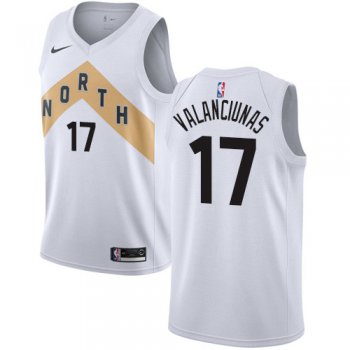 Nike Raptors #17 Jonas Valanciunas White NBA Swingman City Edition Jersey