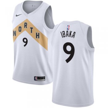 Nike Raptors #9 Serge Ibaka White NBA Swingman City Edition Jersey