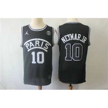 Paris Saint-Germain #10 Neymar Jr Black Jordan Fashion Jersey