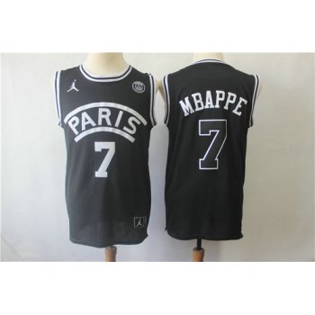 Paris Saint-Germain #7 Mbappe Black Jordan Fashion Jersey