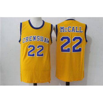 Crenshaw 22 McCall Gold Stitched Movie Jersey