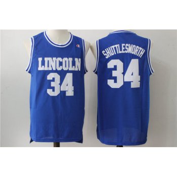 Lincoln 34 Shuttlesworth Blue Movie Stitched Jersey