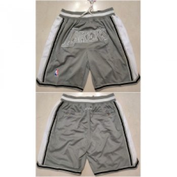 Men Los Angeles Lakers Gray Shorts Run Small