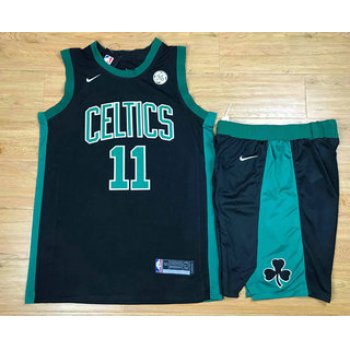 Men's Boston Celtics #11 Kyrie Irving Black 2017-2018 Nike Swingman General Electric Stitched NBA Jersey With Shorts