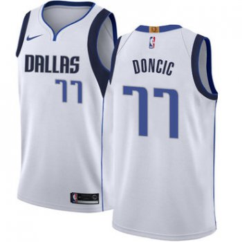 Nike Dallas Mavericks #77 Luka Doncic White NBA Swingman Association Edition Jersey