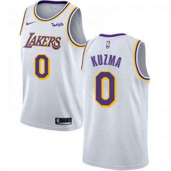 Nike Los Angeles Lakers #0 Kyle Kuzma White NBA Swingman Association Edition Jersey