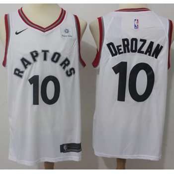 Nike Toronto Raptors #10 DeMar DeRozan White Association Edition NBA Swingman Jersey