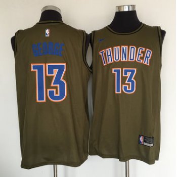 Oklahoma City Thunder #13 Paul George Olive Nike Swingman Jersey