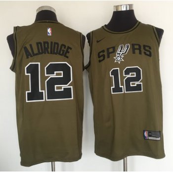 San Antonio Spurs #12 LaMarcus Aldridge Olive Nike Swingman Jersey