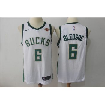 Men's Milwaukee Bucks #6 Eric Bledsoe White 2017-2018 Nike Swingman Stitched NBA Jersey