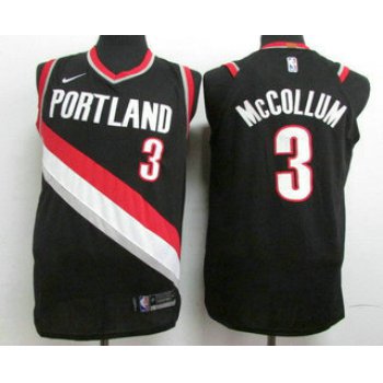 Men's Portland Trail Blazers #3 C.J. McCollum New Black 2017-2018 Nike Authentic Stitched NBA Jersey