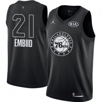 Nike 76ers #21 Joel Embiid Black NBA Jordan Swingman 2018 All-Star Game Jersey