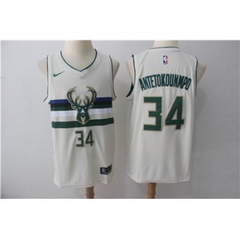 Nike Bucks #34 Giannis Antetokounmpo Cream City Edition Swingman Jersey