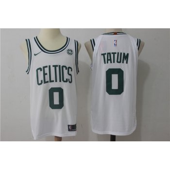 Men's Boston Celtics #0 Jayson Tatum White 2017-2018 Nike Swingman Stitched NBA Jersey