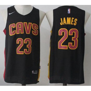 Men's Cleveland Cavaliers #23 LeBron James Black 2017-2018 Nike Swingman Stitched NBA Jersey