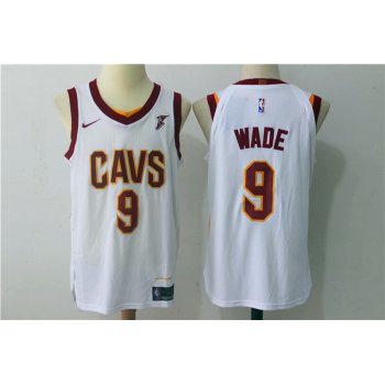 Men's Cleveland Cavaliers #9 Dwyane Wade White 2017-2018 Nike Swingman Goodyear Stitched NBA Jersey