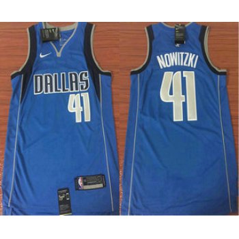 Men's Dallas Mavericks #41 Dirk Nowitzki Light Blue 2017-2018 Nike Icon Edition Swingman Jersey