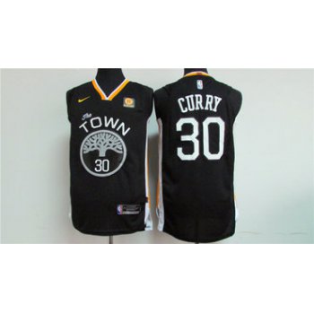 Men's Golden State Warriors #30 Stephen Curry Black 2017-2018 Nike Swingman Rakuten Stitched NBA Jersey