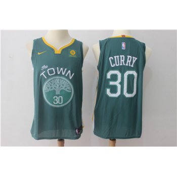 Men's Golden State Warriors #30 Stephen Curry Dark Green 2017-2018 Nike Swingman Rakuten Stitched NBA Jersey