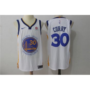 Men's Golden State Warriors #30 Stephen Curry White 2017-2018 Nike Swingman Stitched NBA Jersey