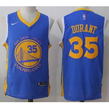 Men's Golden State Warriors #35 Kevin Durant Royal Blue 2017-2018 Nike Swingman Stitched NBA Jersey