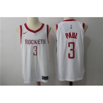 Men's Houston Rockets #3 Chris Paul New White 2017-2018 Nike Swingman Stitched NBA Jersey