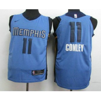 Men's Memphis Grizzlies #11 Mike Conley New Light Blue 2017-2018 Nike Authentic Stitched NBA Jersey