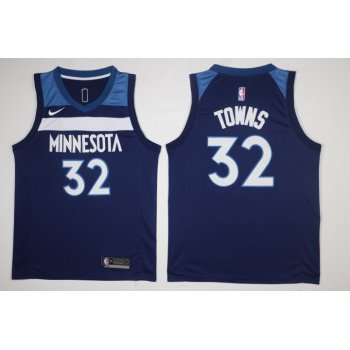 Men's Minnesota Timberwolves #32 Karl-Anthony Towns New Navy Blue 2017-2018 Nike Swingman Stitched NBA Jersey