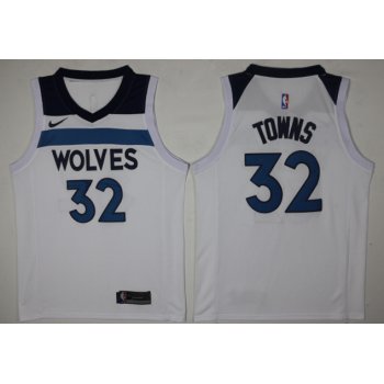 Men's Minnesota Timberwolves #32 Karl-Anthony Towns New White 2017-2018 Nike Swingman Stitched NBA Jersey