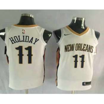 Men's New Orleans Pelicans #11 Jrue Holiday New White 2017-2018 Nike Swingman Stitched NBA Jersey