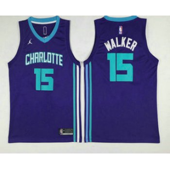 Men's New Orleans Pelicans #15 Kemba Walker Purple 2017-2018 Jordan Swingman Stitched NBA Jersey