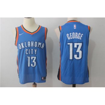 Men's Oklahoma City Thunder #13 Paul George New Royal Blue 2017-2018 Nike Swingman Stitched NBA Jersey