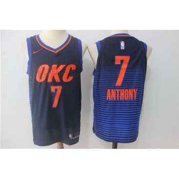 Men's Oklahoma City Thunder #7 Carmelo Anthony Blue Nike Jersey